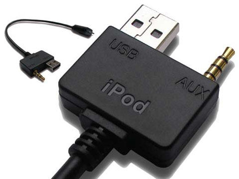 Para Hyundai i40 Iphone 3gs 4 4s Ipod Usb Y 3.5 Mm Aux Audio Cable 2012+ 