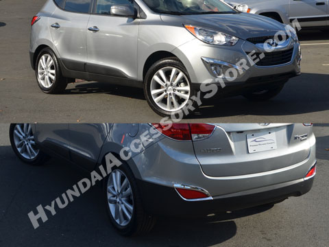 Hyundai Tucson Chrome Fog and Rear Deflector Bezels